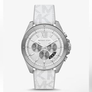 Michael Michael Kors Oversized Brecken Silver-Tone and Logo Watch